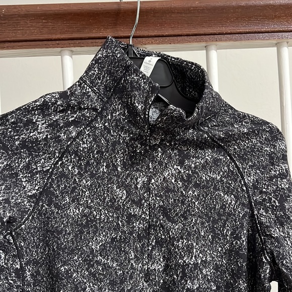 Lululemon Rulu Half Zip Jacquard Black White Top Long Sleeve black White 8 - Picture 4 of 8